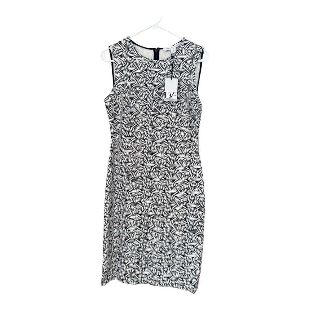 Diane Von Furstenberg DVF Regenna Ribbon Rectangles Stretch Sheath Dress Size 8 - Picture 12 of 12